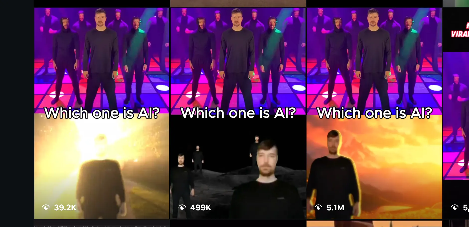 Three Viggle Instagram remixes showing 39.2 thousand, 499 thousand, and 5.1 million views