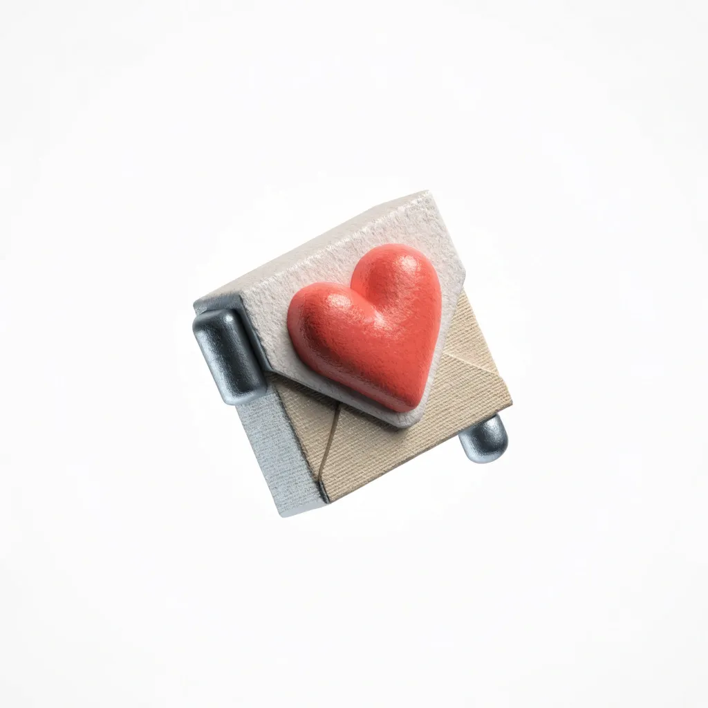 A personalized invitation card with a heart motif