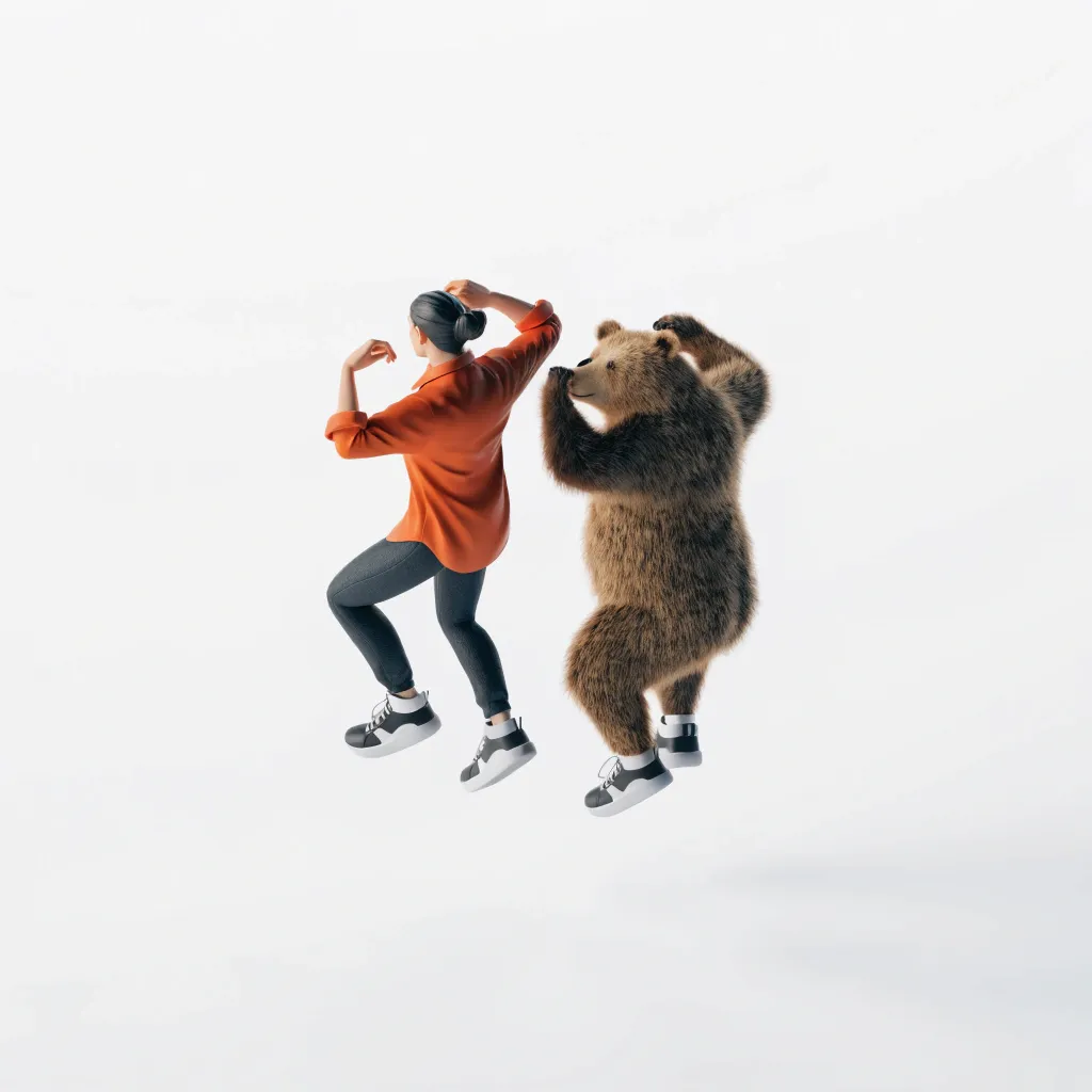 Two dancers performing a branded remix template