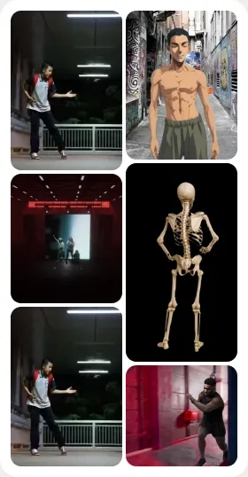 A feed of short vertical clips arranged in two columns.